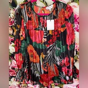 Gibson Latimer Floral Top Size M